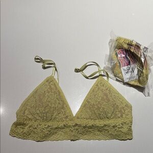 Hanky Panky Yellow Lace Bralette M NWT